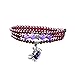 Produktbild WANZIJING Chakren Perlen Armband DREI Schichten Weinrot Natürliche 4mm Granat Armband Abstand Paare Armband mit Amethyst Krabben Anhänger