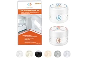 HOMETINKER Tub, Tile and Shower Repair Kit (Color Match), 3.7oz Fiberglass Repair Kit, Porcelain Repair Kit for Kitchen and Bathroom, Bathtub Paint for Toilet, Sink, Shower, Bathtub and Tile (HT03) (HT04)