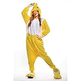 Free Fisher Damen/ Herren Schlafanzug Pyjama, Tier Kostüm, Ente Gelb, Gr. M (Körpergröße 160-169 CM) - 