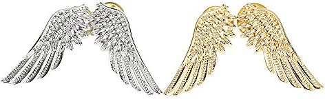Ozuzu(TM)Fashion Punk Wings Style Collar Clip Brooch Pin Gold/Silver Plated Brooches for Women Men Boy Girl