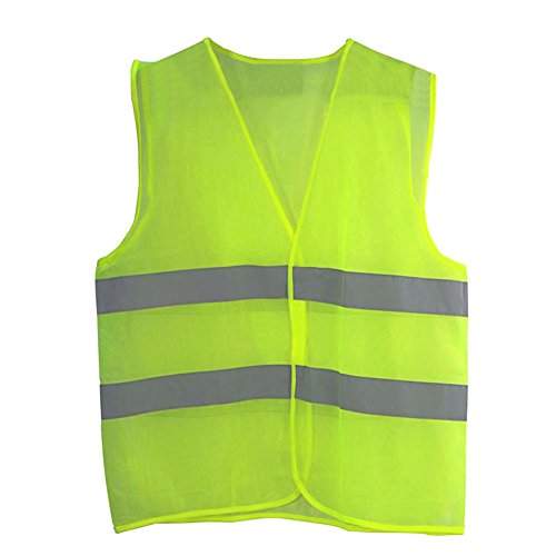 Preisvergleich Produktbild Yalatan Warnweste EN471 gelb, knitterfrei, Waschbar, Standardgröße Warnweste Pannenweste Warnwesten Set für Auto Neon Gelb 360 Grad Reflektierende Schutz Weste 1 pc