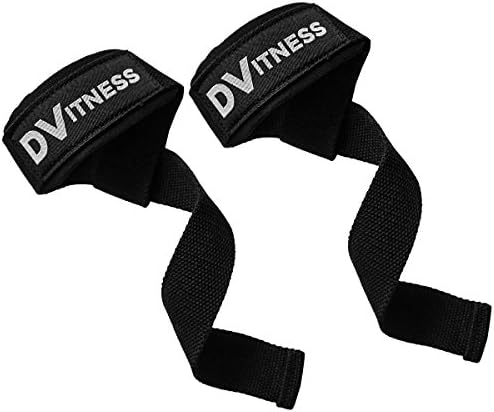 Gym Weight Lifting Straps with Wrist Padding by DVitness - Cotton &amp; Polyester Manufactured Training Strap - Padded Fitness Exercise Grip &amp; Hand Support Wraps - Use Best to Lift Heavy With Extra Power