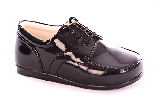 Baby Boys Black Patent Lace Up Shoes