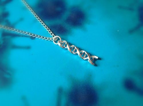 DNA necklace double helix silver plated science gift