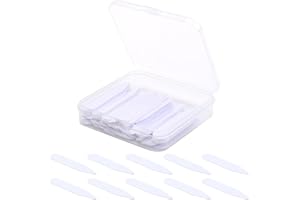CREATCABIN 60 pièce Baleines Col Plastique Inserts Col Languettes Col Chemise Blanches Ensemble Pattes Col avec Boîte Rangement pour Chemises Habillées Haut Gamme pour Hommes Cols Structurés 5x1cm