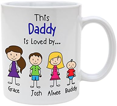 Daddy Mug - Personalised Character Mug - belongs to. (Please read how to personalise), FATHER'S DAY, BIRTHDAY, CHRISTMAS GIFT FOR HIM