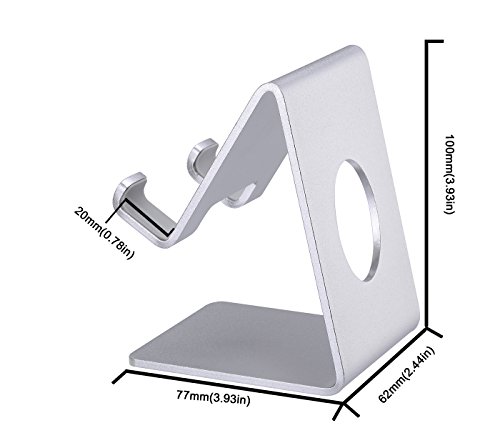 Telefono cellulare Supporto, ahxll supporto per cellulare, Alluminio supporto, supporto per smartphone, tablet, Phone Stand, Docking Station per iPhone, Samsung (tutti i telefoni cellulari), iPad, Kindle e TabletsÂ â€“Â Argento