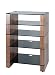 Produktbild Hi-Fi Stand, HiFi Regal, Audio Stand. Nussbaum mit Schwarzen Glas Regalen