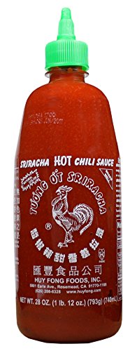 Huy Fong brand Sriracha Hot Chili Sauce. 28oz. bottle (Pack of 12)