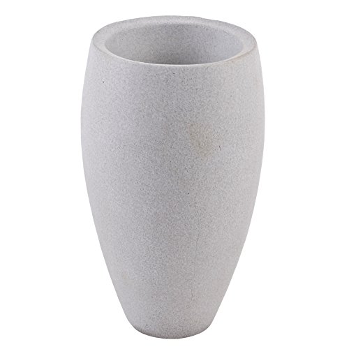 Vase Stone Design Keramik 22x13x13cm grau Blumen Pflanzen Gefäß