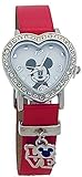 Mickey Maus # mck1343 Damen-Armbanduhr Leder Band Herz Charme
