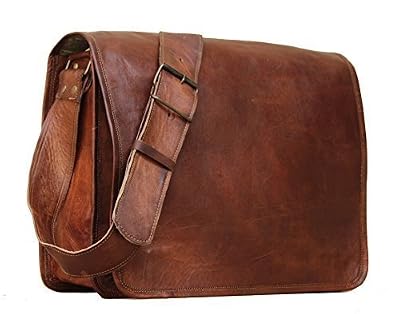 Urban GoCo 16" Veste en cuir véritable rabat complet Sacoche pour ordinateur portable/MacBook Sac by Krish