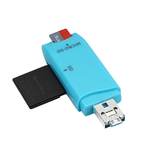 Gazechimp 2 in1 USB + OTG Stick Kartenleser Unterstützt Micro SD/TF-Karte – Blau - 2
