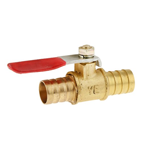 1/2 Messing Kugelhahnabsperrung Kugelhahn Ablasshahn Gas-Luft-Flüssigkeit Voll Port Rot Griff - 2