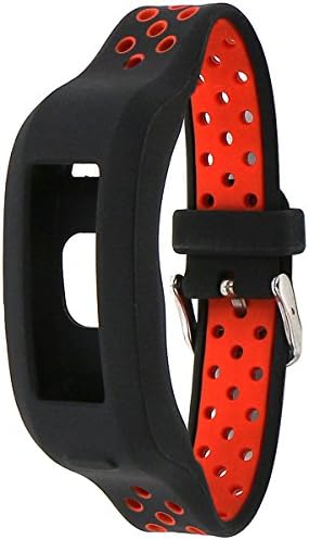 Elespoto Strap for Garmin Vivosmart HR Samrt Watch Accessories Soft Silicone Replacement Bracelet Sport Straps Wristband for Garmin Vivosmart HR Fitness Tracker Band (Black Red)