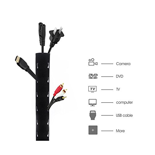 Preisvergleich Produktbild Kabelschlauch Kabelkanal Slbest Kabelmanagement Neoprene Flexible Klettverschluss Kabelschlauch Kabelkanal für TV PC Home Entertainment 125cm 50 Zoll Wiederverwendbare Kabelbinder Schwarz und Weiß