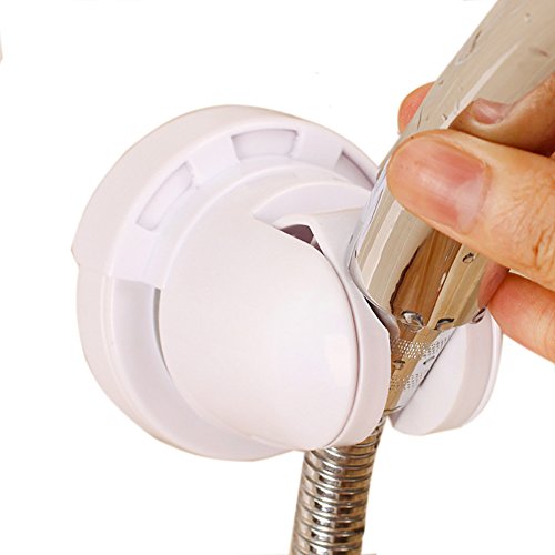 labkiss Verstellbare Duschkopf Halterung, Super Power Vakuum Saugnapf Hand Held Dusche Halterung, wiederverwendbar, wasserdicht, Heavy Duty, Wandhalterung Duschkopf Halterung für Hotel Badezimmer Waschraum-, weiß - 2