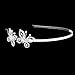 Pixnor Butterfly Shaped Rhinestone Headband Hair Band Tiara Hair Barrettes Hair Clip (Sliver)