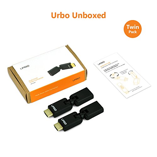 Urbo multi-pivot HDMI-Stecker mit Verlängerungskabel Vergoldete Stecker, Wirbel und dreht für einfachen Zugang zu HDMI-Anschlüsse und zu schützen HDMI-Kabel – Twin Pack - 7