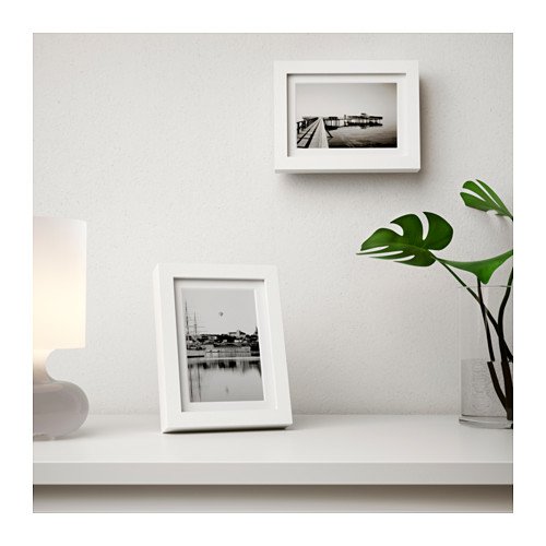 IKEA Glas-Bilderrahmen Ribba Passepartout-Rahmen 20x15cm für 13×18 cm Bilder – div. Farben (weiß) - 4
