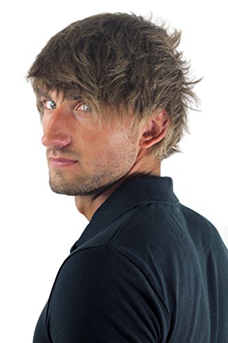 Herrenperücke Perücke Männer Kurz Jugendlich Lässig Wild Stürmisch-Struppig aufgestylt Modisch Dunkelblond Toupet Neu GFW1169-18 - 2