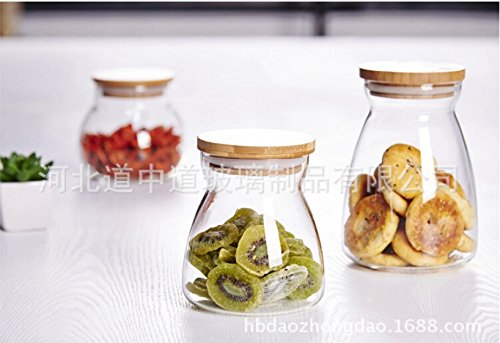 H förmigen Speicher mit Deckel Flasche Klarglas Vase für Pflanze Blume Dekor - 4