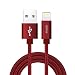 Produktbild RoFay Ladekabel Lightning auf USB, 1.2M Nylon geflochtenes iPhone Datenkabel mit Blitzstecker Ladekabel für iPhone X / iPhone8 / iPhone 7/7 Plus / 6 Plus / 5S / 6s iPad 4 iPod / Air (1.2M, rot)