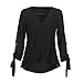 Produktbild Resplend Frauen V-Ausschnitt T-Shirt Bluse Bandage Elegant Langarm Pullover Chiffon Langarmshirts
