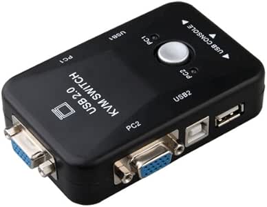 Aimos Commutateur KVM 2 Ports HDMI Case, Aimos Commutateurs HDMI Et USB 4 Ports USB Hub, UHD 4K@30Hz, Pour 2 Ordinateurs De Partager Le Clavier Souris Et Un Moniteur HD, Avec 2