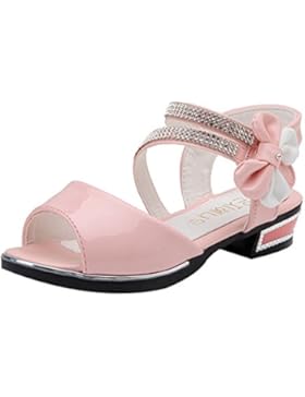 Taiycyxgan Mädchen Sommer Schuhe Sandalen Kinder Prinzessin Bogen Schuhe Schöne Lackschuhe Studentschuhe Gr.27-37
