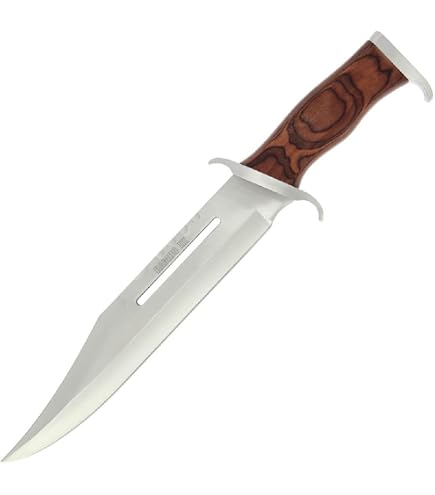 G8DS Bowiemesser 'Dundee' – Jagdmesser Mit Sandelholz-Griff, Inkl. Lederetui