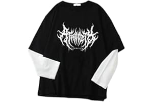 TOOE Damska koszulka Y2K Graphie Crop Tops Fairy Grunge z długim rękawem estetyczna gotycka bluzka slim fit Fairycore Streetwear