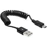 Delock USB 2.0 Typ A auf Mini B Spiral Kabel (bis 60 cm)