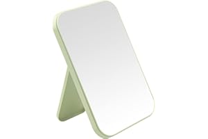DVHOK 8-Inch Desktop Makeup Mirror, Portable Princess Mirror,Table Desk Wall Hanging Dual-Purpose Square Mirror Green