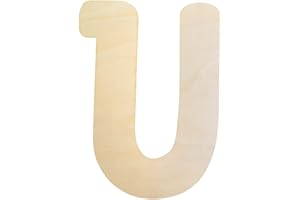 LONGAN CRAFT Large Wooden Letters 12 Inch, Unfinished 30cm Wooden Letter U for Crafts Children's Names Capital Alphabet 5mm Thick Wood Letters for Nursery Decor Wall Art Hanging Home Painting
