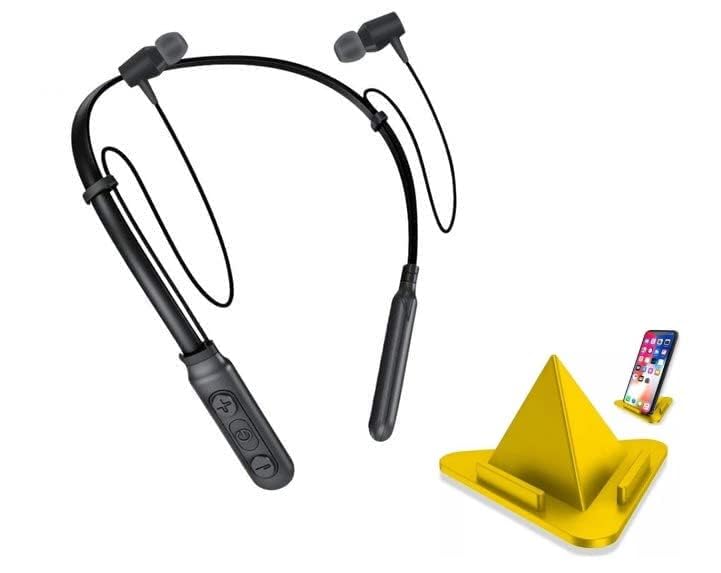 PROXN BS-11 Wireless Bluetooth Headphones, Headset with Mic and Sound Button Earphone for All Smartphones with Mobile Holder 