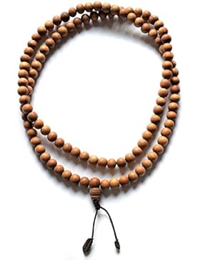 BUDDHAFIGUREN Mala - tibetische Gebetskette aus Sandelholz 8 mm