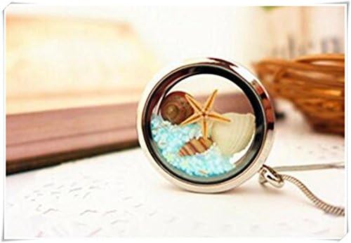 Glow In The Dark Beach Jewelry, Starfish Silver Necklace for Women, Glass Pendant Necklace, Seaside Jewelry, Glowing Necklace, Sister Gift
