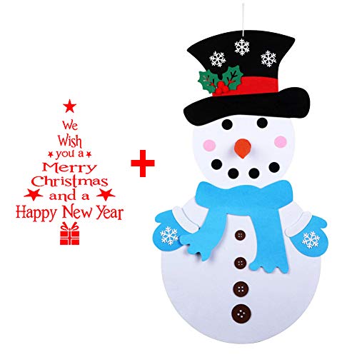 Viccess ÁRbol De Navidad De Fieltro con Pegatinas De Navidad Ventana DIY Arbol Navidad Fieltro 3D Fieltro Adornos para áRboles De Navidad para NiñOs Decoraciones para El Hogar De Navidad