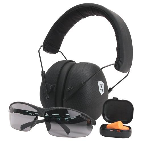 Browning 126374 Kit Tactique Lunettes-Casque-Bouchons Mixte Adulte, Noir