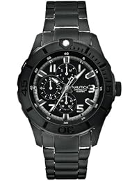 Nautica  - Reloj Analógico de Cuarzo para Hombre, correa de Acero inoxidable color Negro