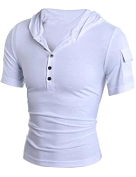 Herren Sommer Casual T-Shirt mit Kapuze, Amlaiworld Bequemes kurzes Hülsen-T-Shirt