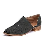 Zapatos de Vestir Mujer Planas Derby Transpirable Oxford Casual Fiesta Sandalias Primavera Verano Calzado Tacón 3cm Verde 39
