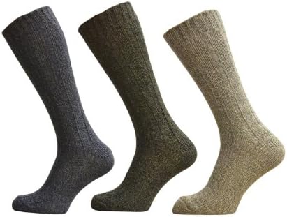 3 Pairs Of Mens/Gentlemens Big Foot Wool Blend Socks Size, UK 6-11, EUR: 45-49, Assorted Colours