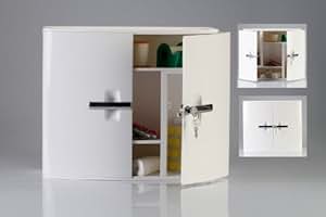 Abschließbarer Medizinschrank in Weiß mit verchromten Griffen! Zur