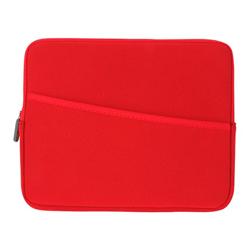 für bis zu 11" Tablet Nylon Schutzhülle Pouch Tasche mit Samt im Inneren passt Apple iPad Air / Samsung Galaxy Tab / Chromo / Alldaymall / Drache Touch / Microsoft Surface von co2CREA (rot)