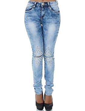 malucas Damen Jeans High Waist Hose Röhrenjeans Skinny Röhrenhose Slim Fit Stretch