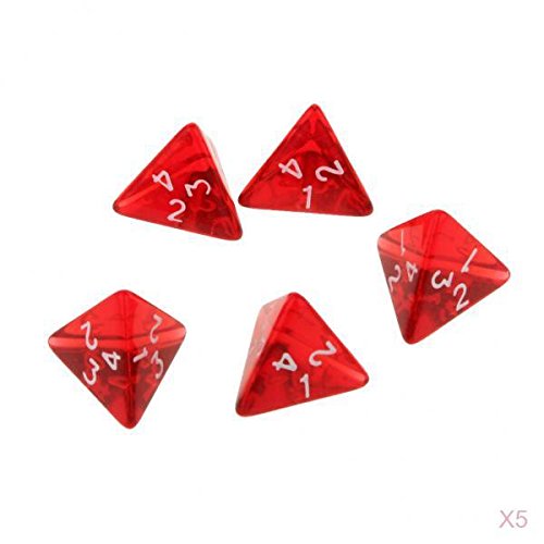 Preisvergleich Produktbild Fenteer 25 Stück Rot D4 Würfel Dice Spielwürfel für Partyspiel Brettspiel