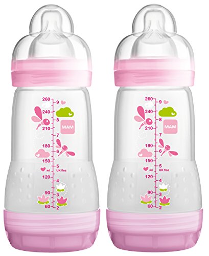 Mam 99921522 Anti-Colic Baby Bottle 260 ml 2-Pack for Girls