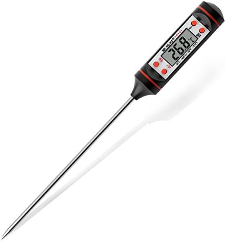 LDFN Kitchen Electronic Food Oil Thermometer Bath Water Temperature Food Sugar Tea Milk Temperature Meter,Black-24cm